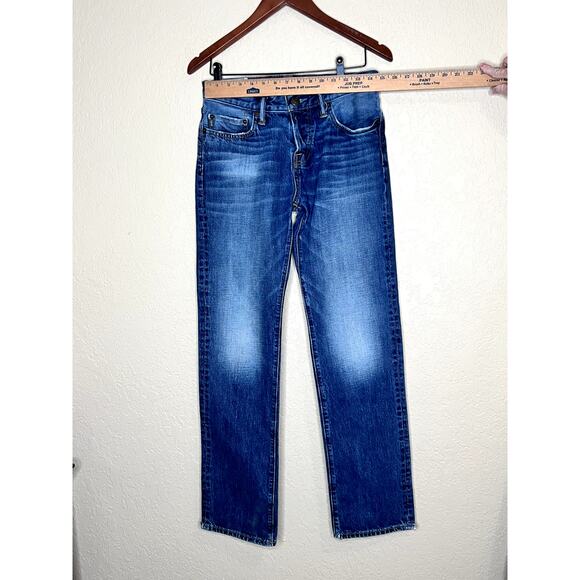 Abercrombie mens size 30 X 32 jeans slim straight some distress on ankless - Picture 4 of 11